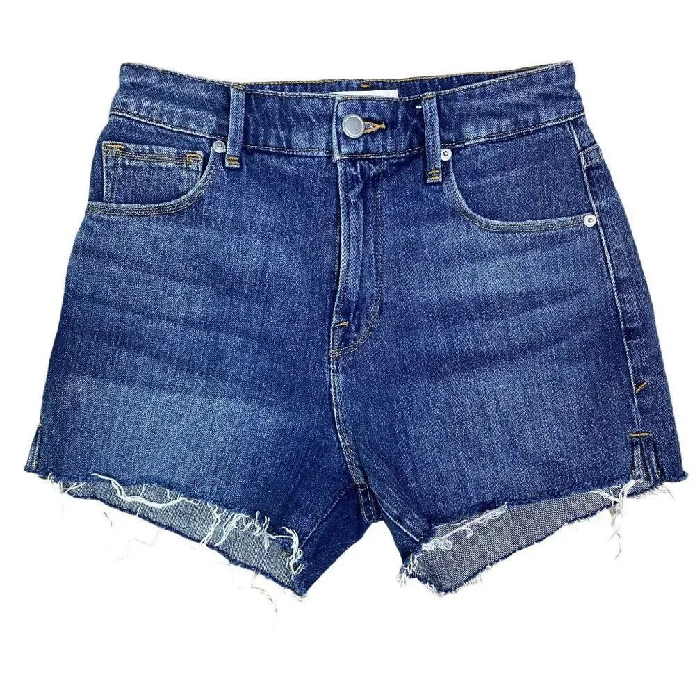 Good American High Rise Denim Shorts Size 25
